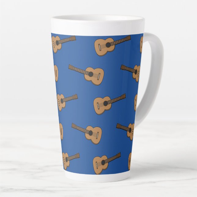 Tasse Latte Dessin de guitare (Angle droit)