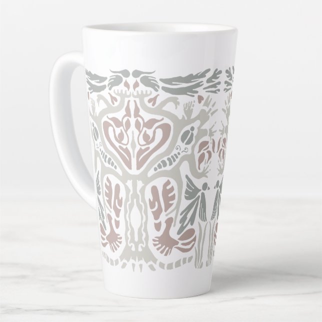 Tasse Latte Dessin de style Art nouveau d'arbre aux oiseaux (Angle gauche)
