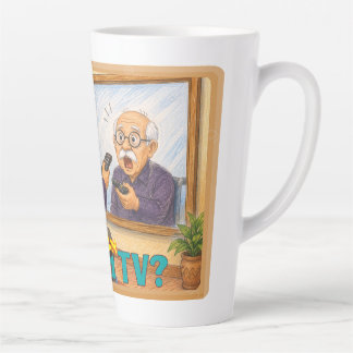 Tasse Latte Dessin drôle de grand-père confondant le miroir av