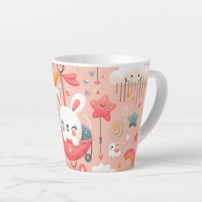 Tasse Latte dessin motif thème enfants (Angle droit)
