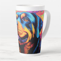 Dessin Rottweiler dans une bougie en latte de jard