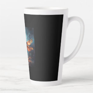 Tasse Latte dessous de verre de carreaux de libellules