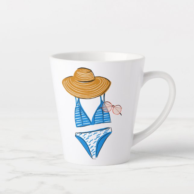 Tasse Latte Détendez-vous au soleil - maillot de bain bleu 2 (Droite)