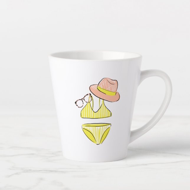 Tasse Latte Détendez-vous au soleil - maillot de bain jaune (Droite)