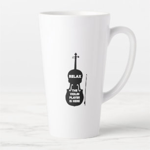 Tasse Latte Détendez-vous Le Joueur de violon est ici