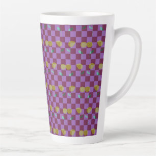 Tasse Latte Deux carrés de fleurs