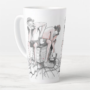 Tasse Latte Deux clowns gardant le dessin T.N.T.