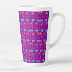 Tasse Latte Deux fleurs coupelles