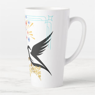 Tasse Latte Deux oiseaux majestueux