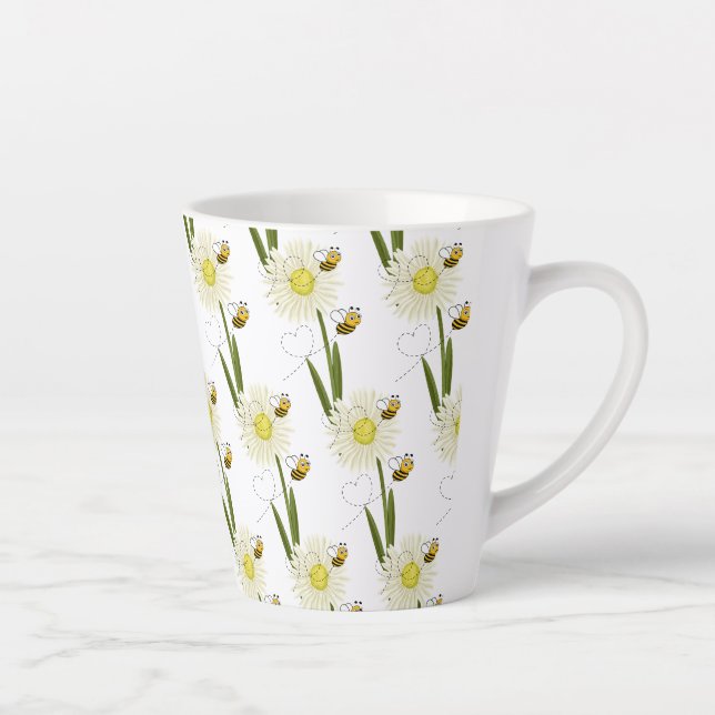 Tasse Latte Deux petites abeilles mignonnes (Droite)
