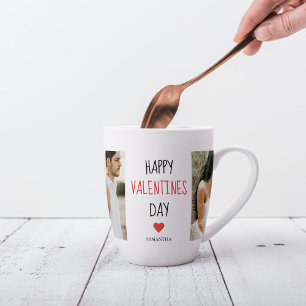 Tasse Latte Deux photos   Happy Valentines Day