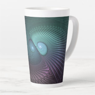 Tasse Latte Deux spirales colorées Art Abstrait Fractal modern