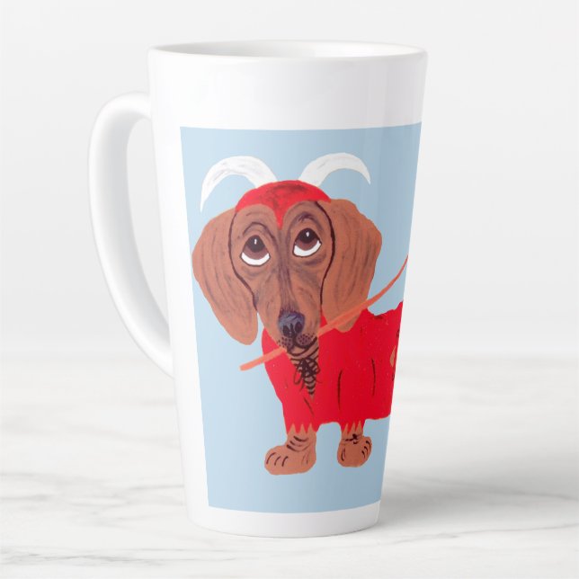 Tasse Latte Diable Dachshund (Angle gauche)
