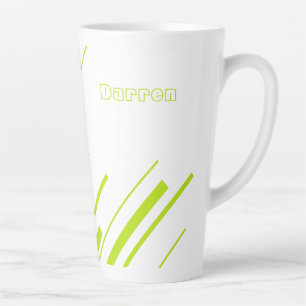 Tasse Latte Diagonales - Lime vert et blanc