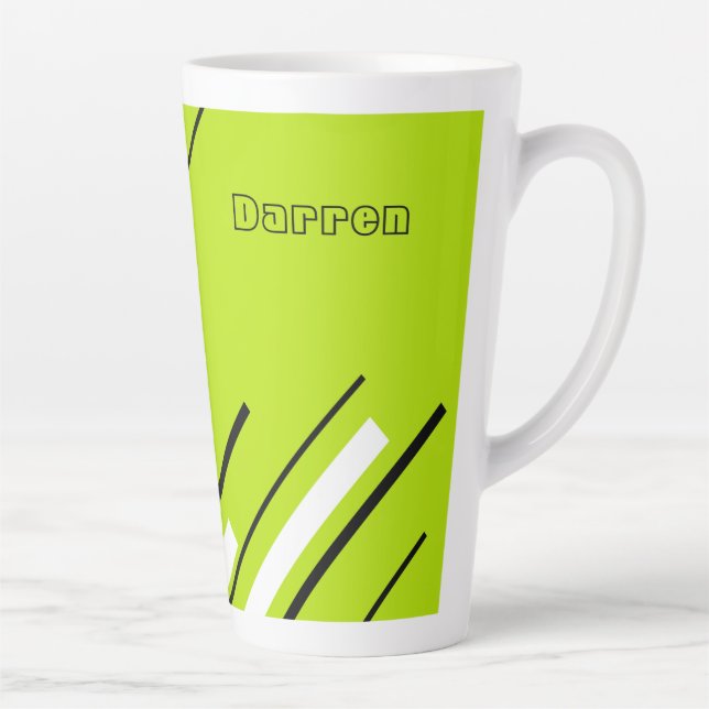 Tasse Latte Diagonales - Vert citron vert (Droite)