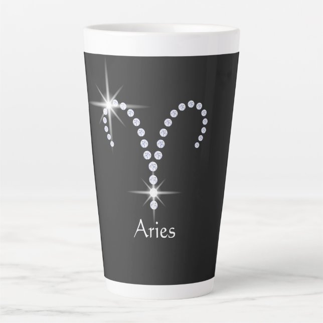 Tasse Latte Diamants scintillants Symbole du Bélier  (Devant)