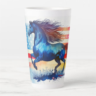 Tasse Latte Dieu bénisse le cheval patriotique américain