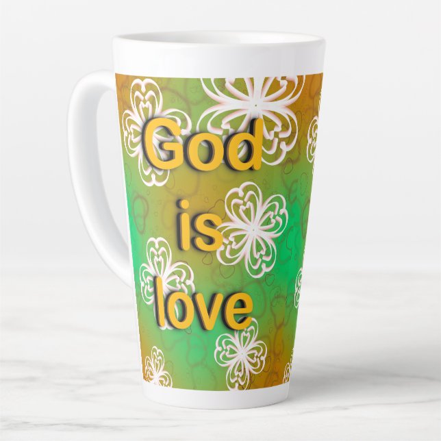 Tasse Latte Dieu est amour (Angle gauche)