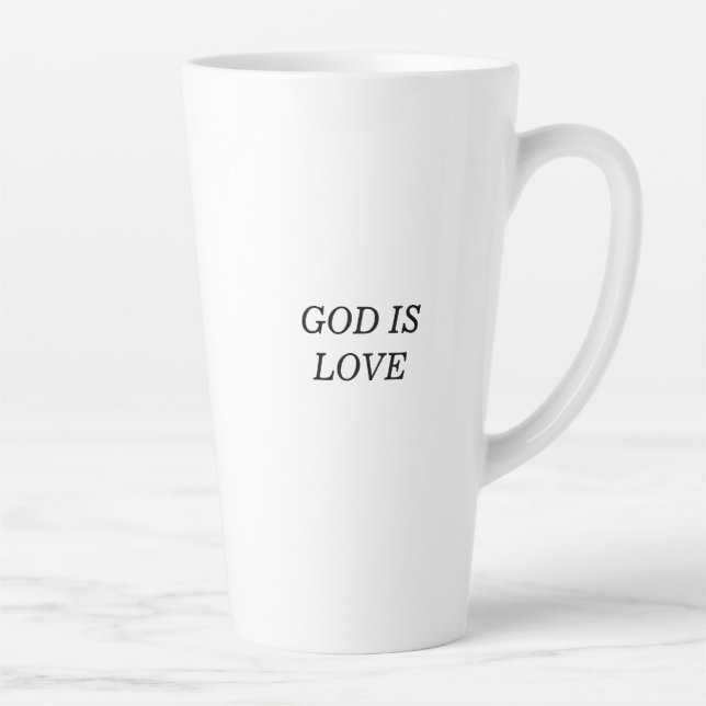 Tasse Latte DIEU EST AMOUREUX Foi chrétienne Citation Latte Mu (Droite)