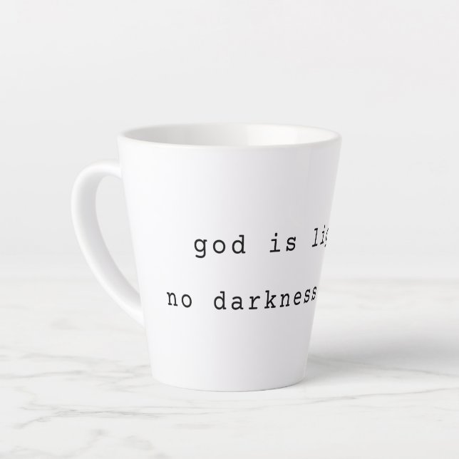 Tasse Latte Dieu est Lumière Moderne (Angle gauche)