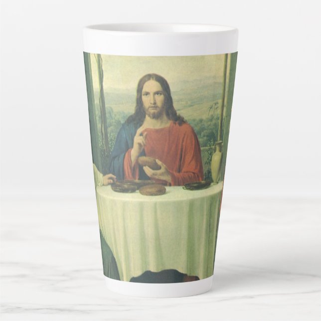 Tasse Latte Dîner antique à Emmaüs avec Jésus-Christ (Devant)