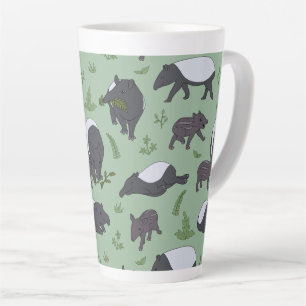 Tasse Latte Dîner de la famille des tapirs en vert