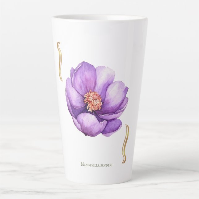 Tasse Latte Dipladenia Floral Design – Tropical (Devant)