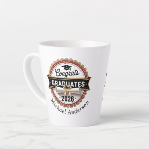 Tasse Latte Diplôme classique Badge Promotion 2026 Deux-Tons