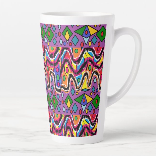 Tasse Latte Dippy Hippy style de peinture rétro (Droite)