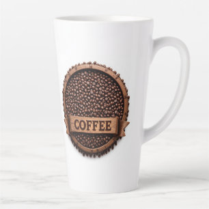 Tasse Latte Disposition circulaire de grains de café
