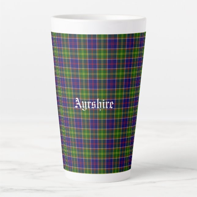 Tasse Latte District de Tartan (Devant)