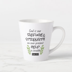 Tasse Latte Divine Refuge - Psaume 46:1 pour le Confort Spirit