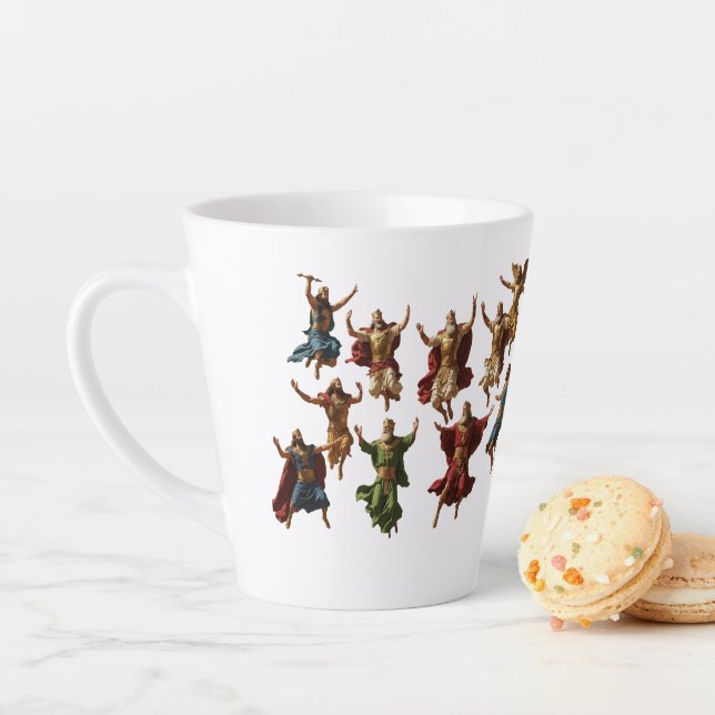 Tasse Latte Dix seigneurs sautant le vecteur des Dix Commandem (En situation)