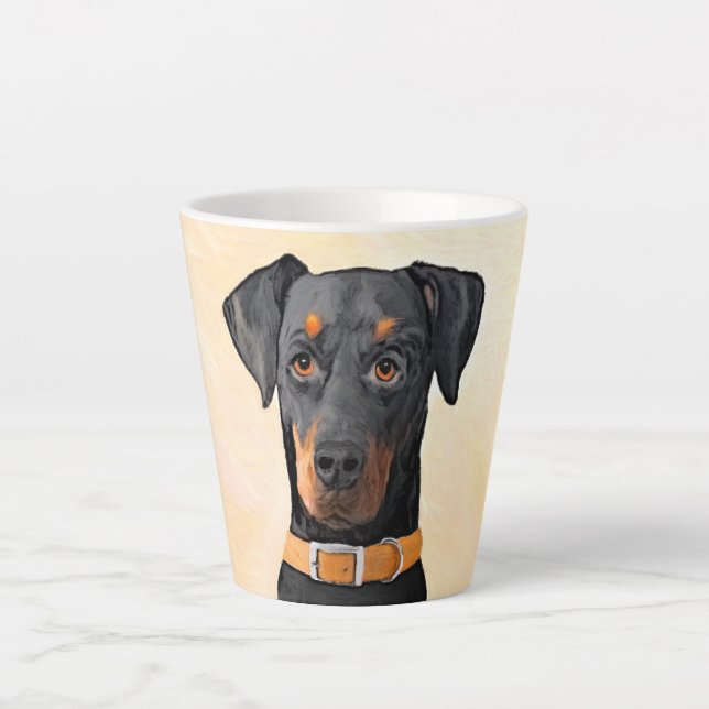 Tasse Latte Doberman Pinscher Peinture non découpée Art origin (Devant)