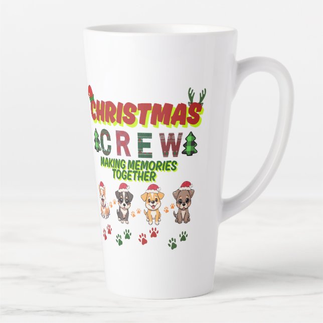 Tasse Latte Dog Lover Christmas Family-Christmas crew dogs  (Droite)