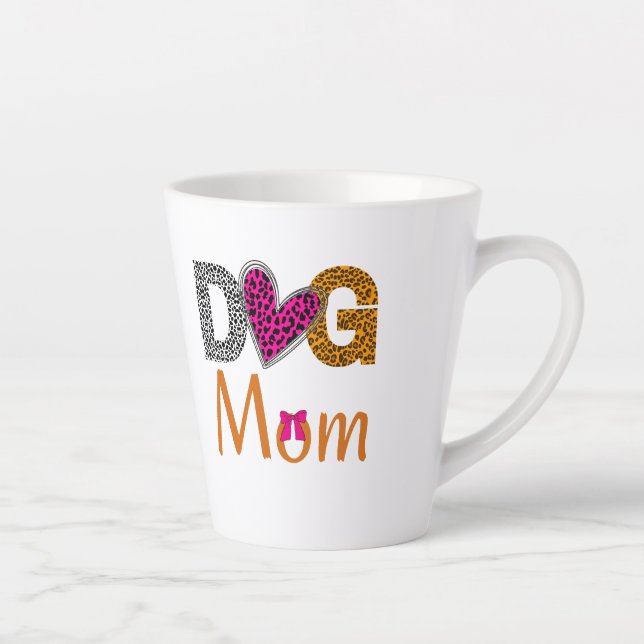 Tasse Latte Dog Mom Leopard Print/Trending Dog  Lover Gift (Droite)