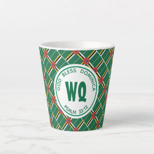 Tasse Latte DOMINICA DRAPEAU Patriotique Personnalisable Domin