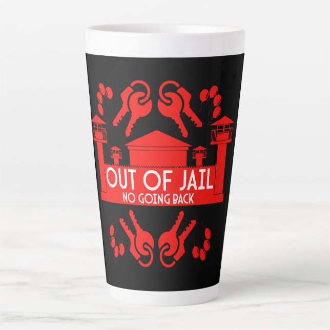 Tasse Latte Don De Libération De La Prison Hors Prison (Devant)