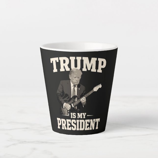 Tasse Latte Donald Trump est mon président (Devant)