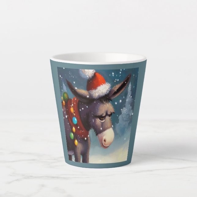 Tasse Latte Donkey de Noël 2 (Devant)