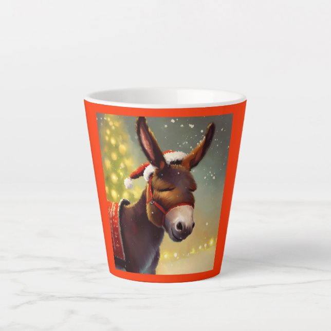 Tasse Latte Donkey de Noël 4 (Devant)