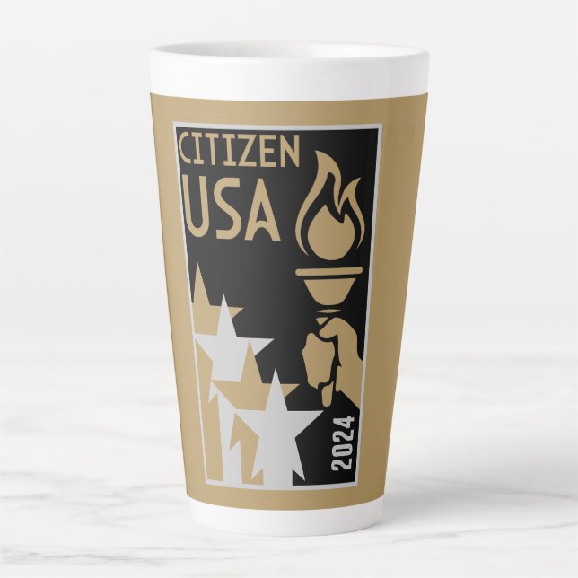 Tasse Latte Dons de citoyenneté américaine (Devant)