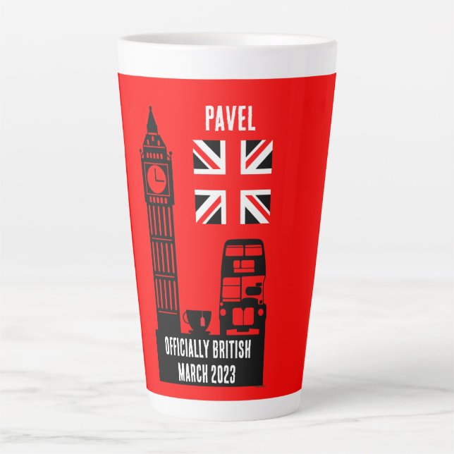 Tasse Latte Dons de citoyenneté britannique (Devant)