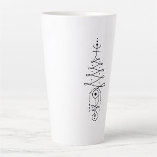 Tasse Latte Doodle Unalome Minimaliste