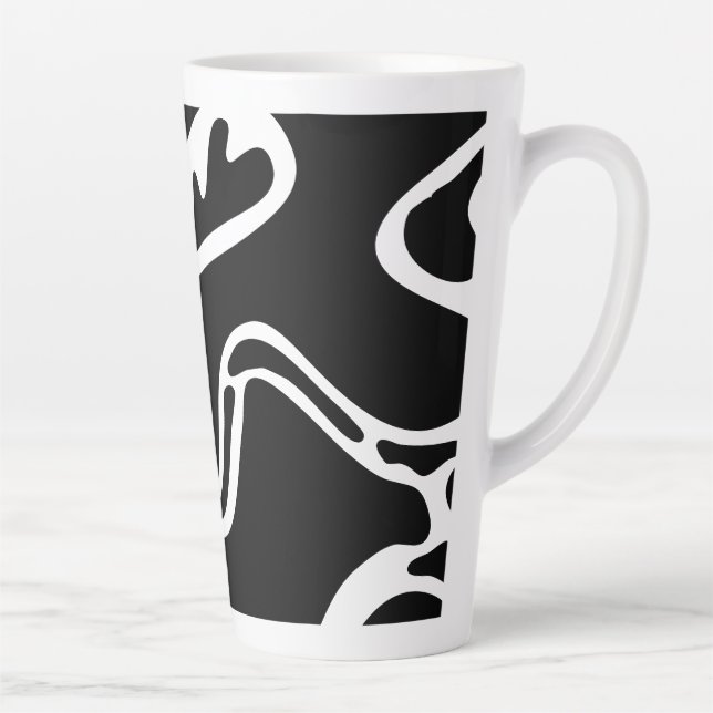 Tasse Latte Doodles Abstraits Noir et blanc 3 sur 8 (Droite)