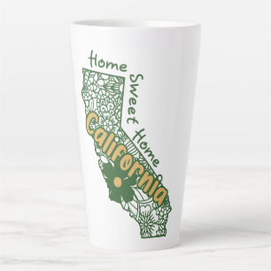 Tasse Latte Doodles floraux de Californie