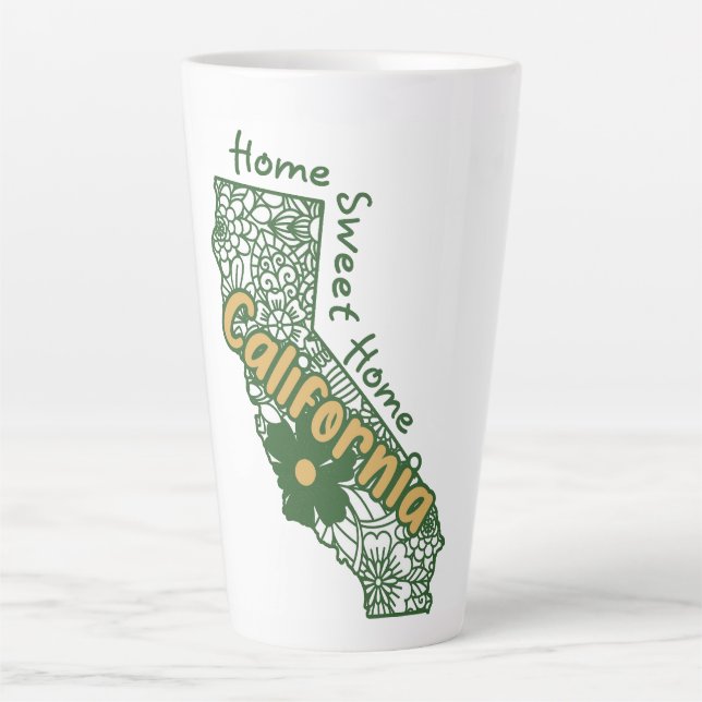 Tasse Latte Doodles floraux de Californie (Devant)
