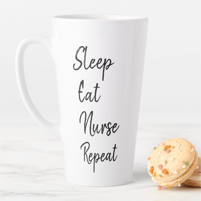 Tasse Latte Dormir Manger Infirmière Répéter tendance (En situation)