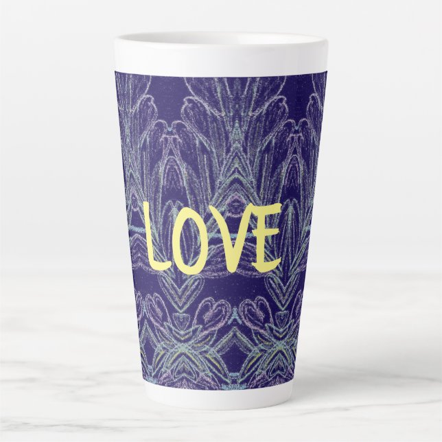 Tasse Latte Douces Volutes Amour (Violet) (Devant)