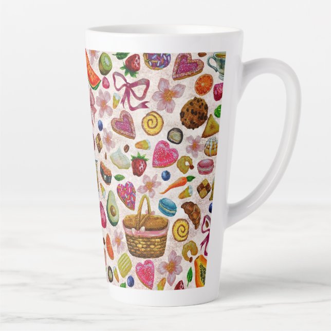 Tasse Latte Douceurs de pâtisserie mignons (Droite)